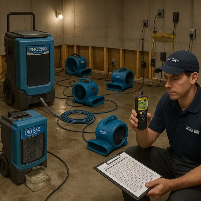 Structural Drying and Dehumidification process in Sun Valley, PA